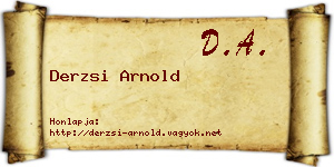Derzsi Arnold névjegykártya